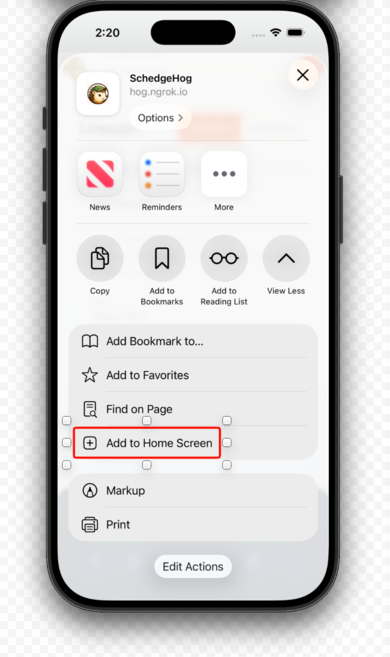 Add to Home Screen