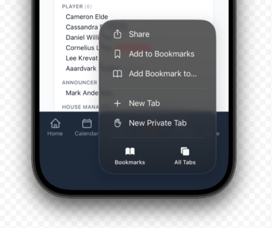 iOS Share menu